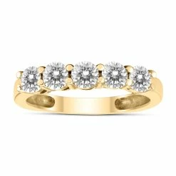 Buy 👍 Monary 1 Carat TW Five Stone Diamond Wedding Band in 14K Yellow Gold for 👩 women 🥰