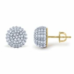 Outlet ✔️ Monary 10K Yellow Gold Earrings with 0.74 ct. Diamonds for 👩 women 🌟