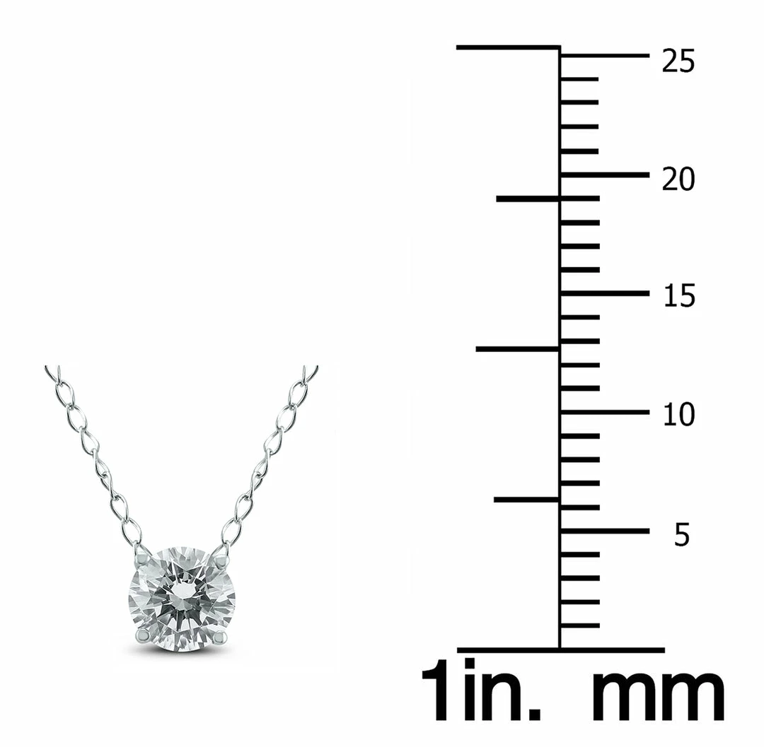 Brand new β€οΈ Monary 1/3 Carat Floating Round Diamond Solitaire Necklace in 14K White Gold for π© women π - Image 3