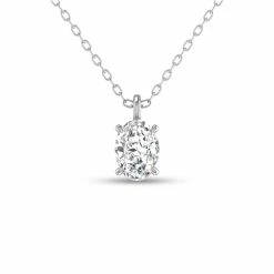 Top 10 🥰 Monary Lab Grown 1/4 CTW Oval Solitaire Diamond Pendant in 14K White Gold for 👩 women ⌛