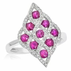 Best deal 🔔 Monary Pink Sapphire & Diamond Cocktail Ring for 👩 women 🥰
