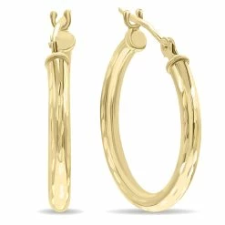 Top 10 💯 Monary 10K Yellow Gold Shiny Diamond Cut Engraved Hoop Earrings (20mm) for 👩 women 🛒