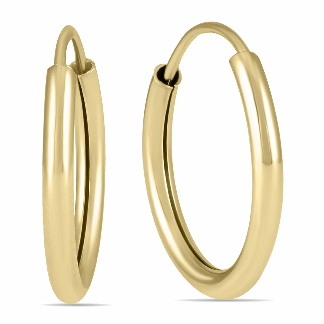 Cheap β€οΈ Monary 12MM Endless Hoop Earring 14k Yellow Gold for π© women π