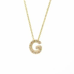 Discount 🤩 Monary Diamond Intiial Necklace (14ky) for 👩 women ⭐