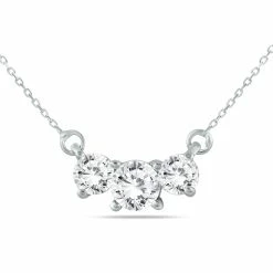 Best Sale β Monary 1 Carat TW Three Stone Diamond Pendant in 14K White Gold for π© women β