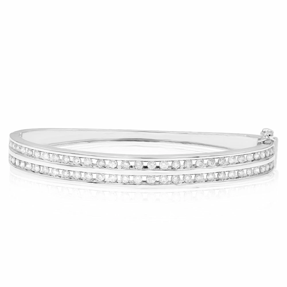 Discount π Monary Diamond Bangle Bracelet - Bezel Set in 14K White Gold for π© women β¨