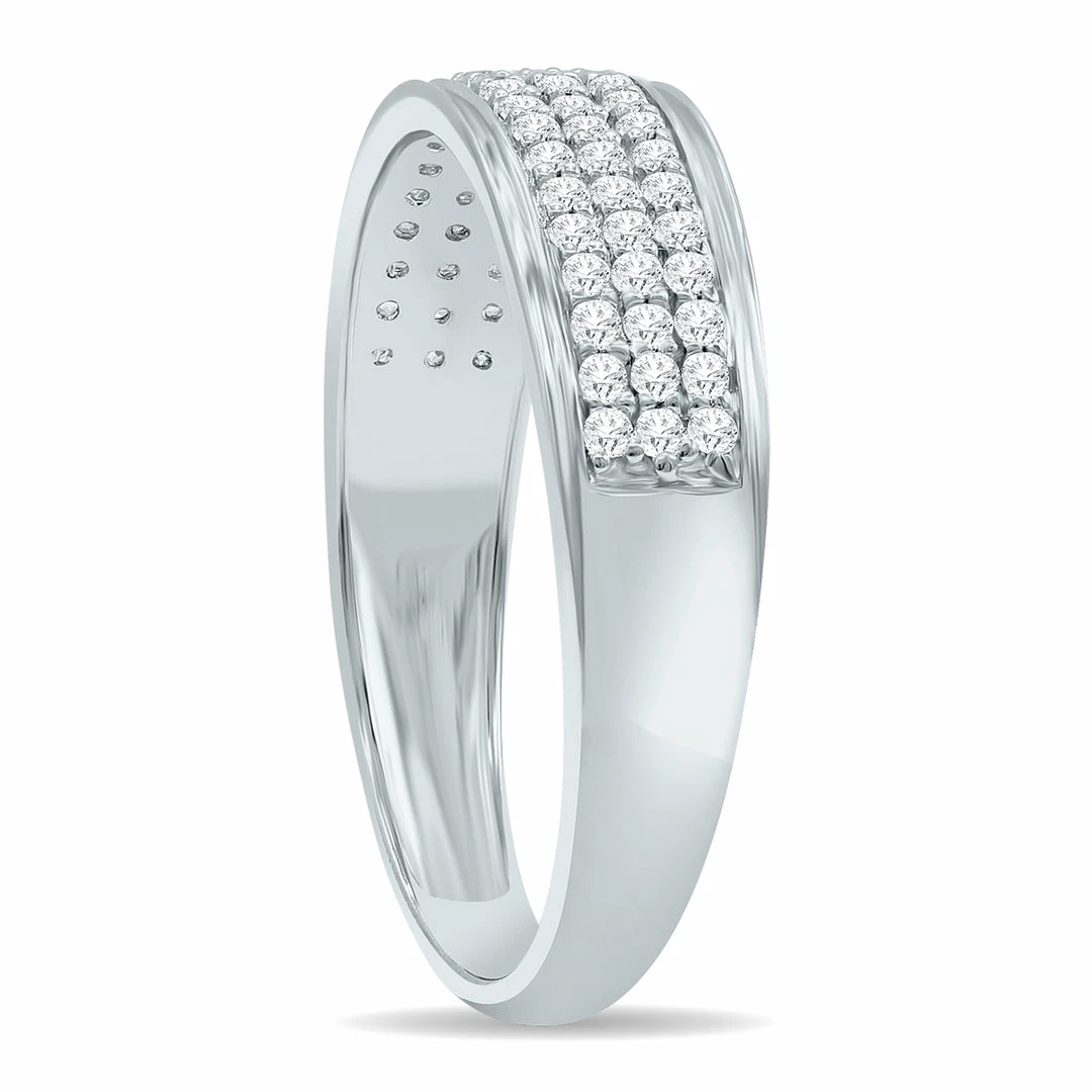 Outlet π Monary π© Women's 1/3 Carat TW Round Diamond Rave Wedding Band in 10K White Gold π - Image 2