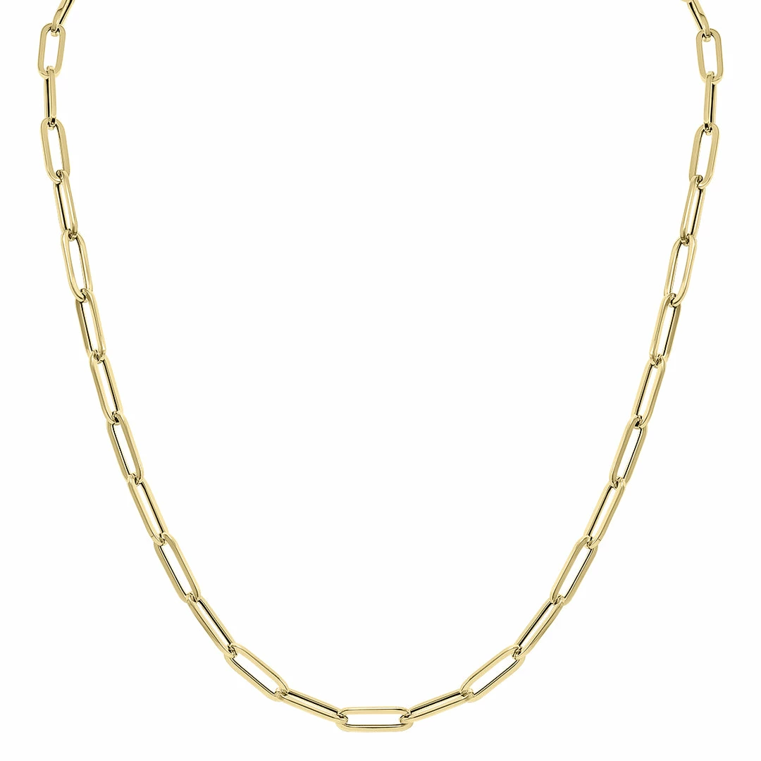 Discount π Monary 14K Yellow Gold 4.2MM Lite Paperclip Chain With Lobster Clasp - 18 Inch for π© women π