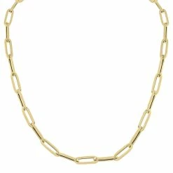 Best deal 🔔 Monary 14K Yellow Gold Bold Paperclip Necklace With Lobster Clasps - 18 Inch for 👩 women 🌟