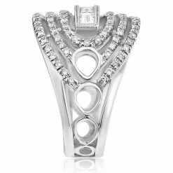 Discount 🔔 Monary Diamond Cocktail Ring - Set in 18K White Gold for 👩 women 👏