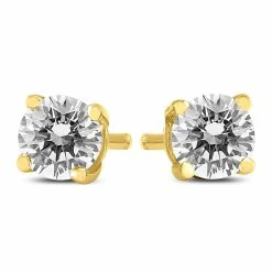 Cheap 🔥 Monary 1/2 Carat TW Round Diamond Solitaire Stud Earrings In 14k Yellow Gold for 👩 women 😉