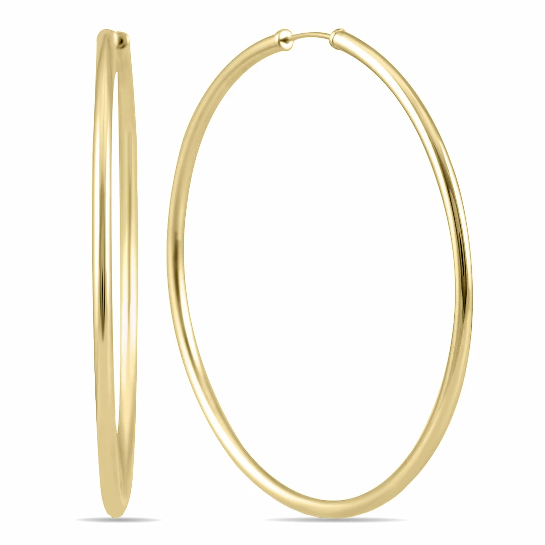 Budget π Monary 50MM Endless Hoop Earrings 14k Yellow Gold for π© women π