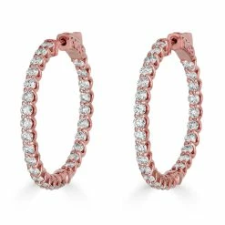 Promo 🥰 Monary 14K Rose Gold Earrings with 3.36 ct. Diamonds for 👩 women ❤️