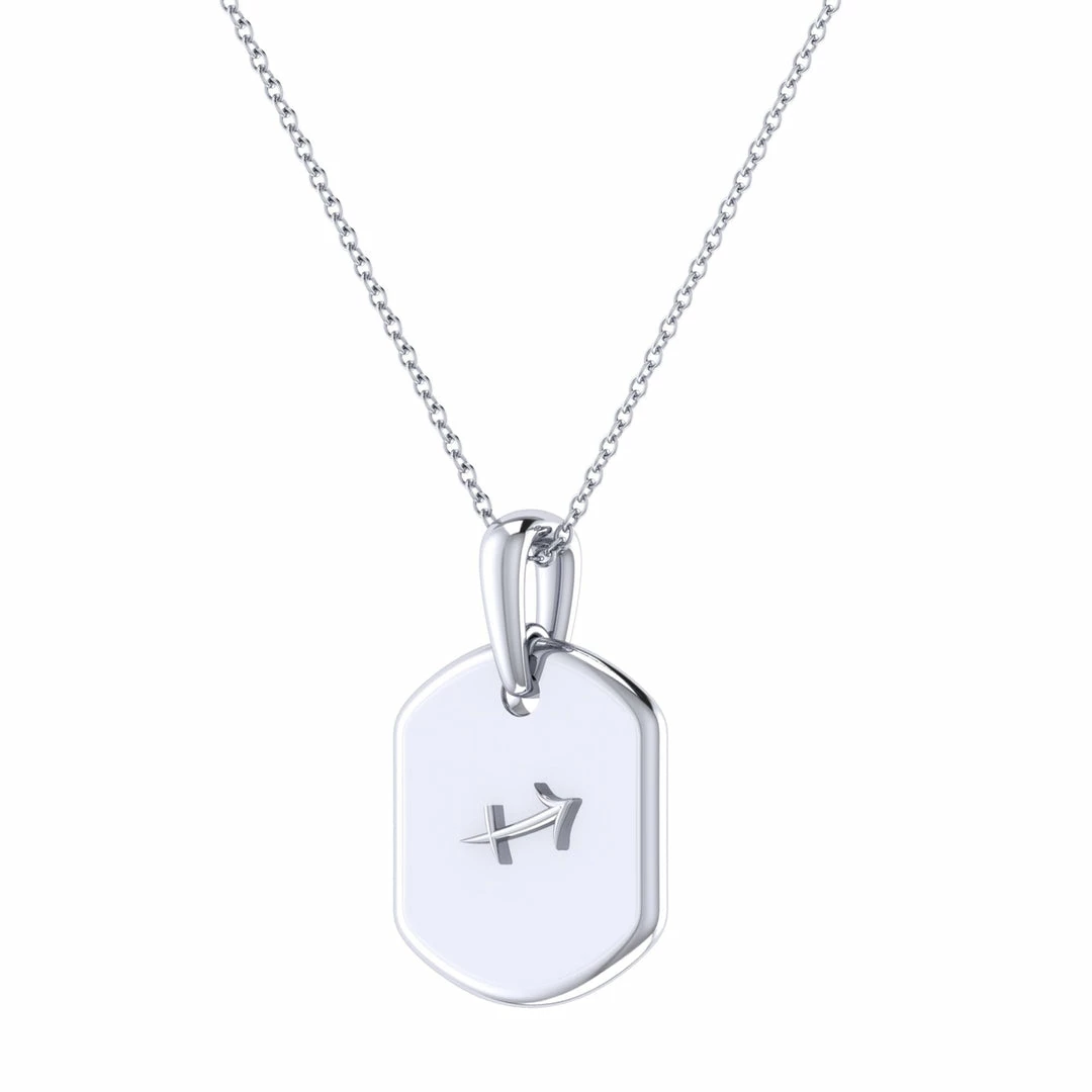 Hot Sale π Monary Sagittarius Archer Blue Topaz & Diamond Constellation Tag Pendant Necklace in Sterling Silver for π© women π - Image 4