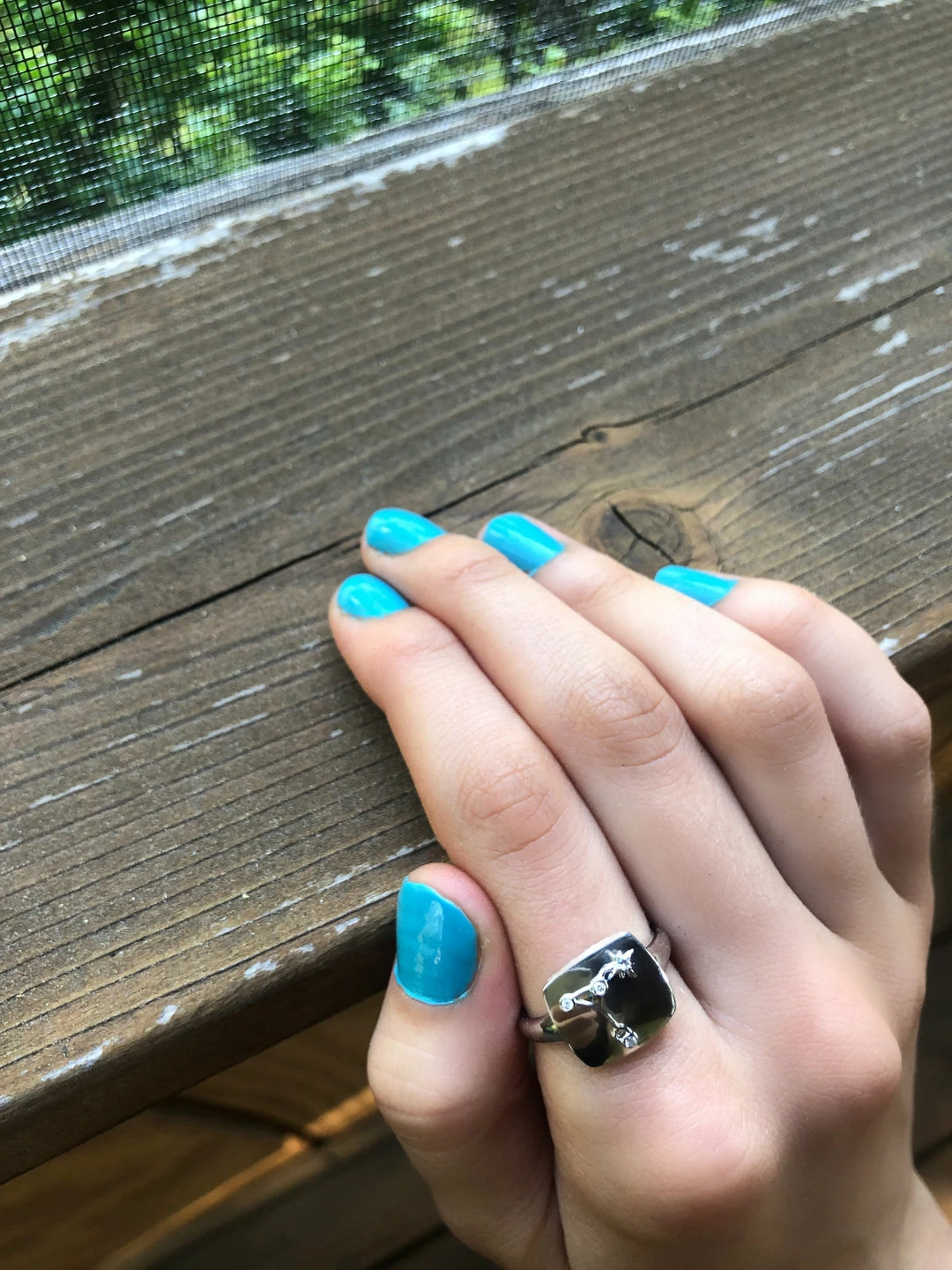 Best deal β Monary Pisces Two Fish Aquamarine & Diamond Constellation Signet Ring in Sterling Silver for π© women π - Image 2