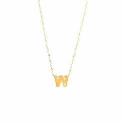 Best Sale 👍 Monary 14k Yg Initial W W/ Diamond And Chain (16+2") for 👩 women 👍