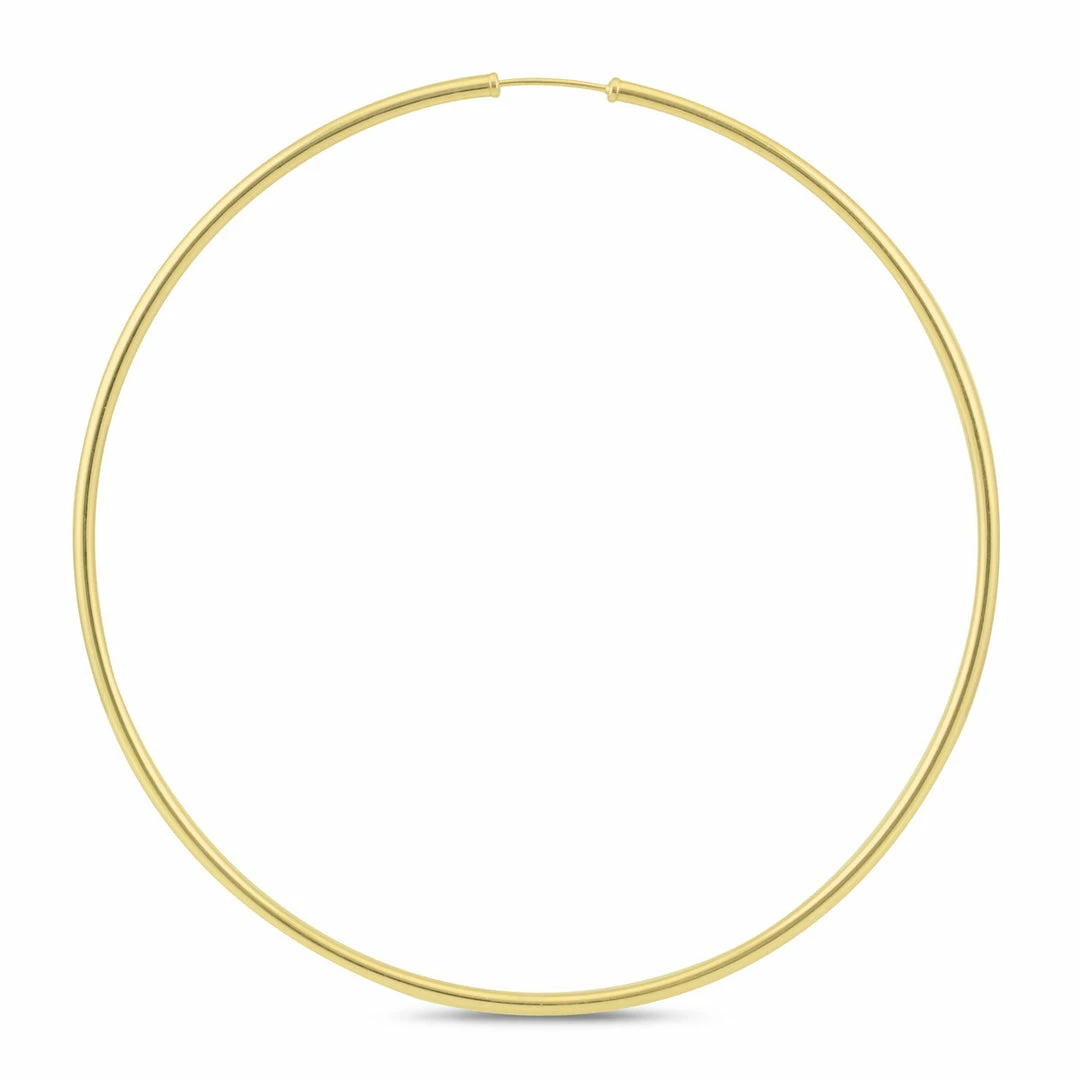 Budget βοΈ Monary 70MM Endless Hoop Earrings 14k Yellow Gold for π© women β - Image 2