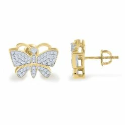 Flash Sale 🔥 Monary 10K Yellow Gold Earrings with 0.49 ct. Diamonds for 👩 women 🎁