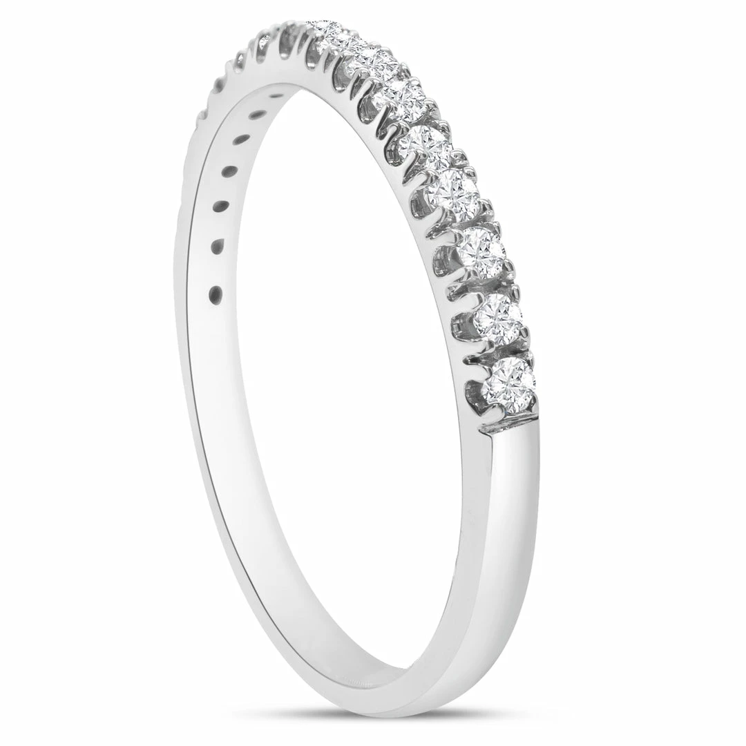 Best Sale β Monary 1/3 Carat Round Diamond Almost Eternity Ring In 14 Karat White Gold for π© women π₯° - Image 2