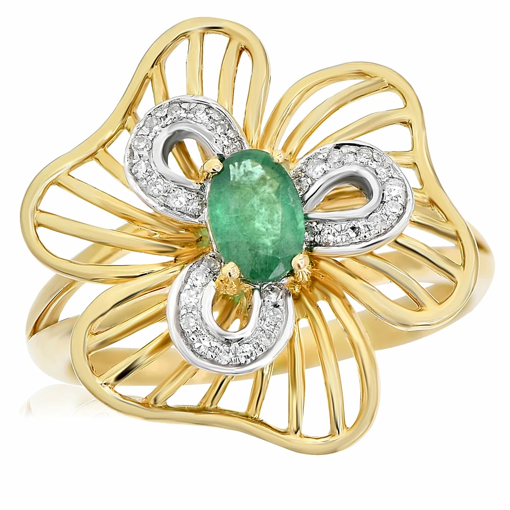 Hot Sale π Monary Green Emerald & Diamond Cocktail Ring for π© women π§¨