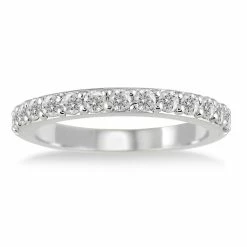 Buy 🎁 Monary 1/2 Carat TW Diamond Wedding Band in 10K White Gold for 👩 women 🔥