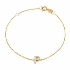 Best Pirce 🧨 Monary Diamond Intiial"P" Bracelet (Yg/7"+1") for 👩 women 🎉