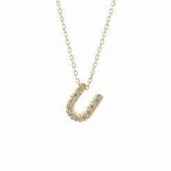 Discount 😀 Monary Diamond Intiial Necklace (14ky) for 👩 women ❤️