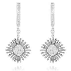 Cheap 😉 Monary White Diamond Fashion Earrings Set in 14K White Gold for 👩 women 💯