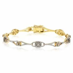 Best Pirce 😀 Monary 1.74 ct Brown & White Diamond Bracelet for 👩 women 🎁