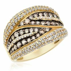 Best reviews of ❤️ Monary White & Brown Diamond Cocktail Ring for 👩 women 🧨