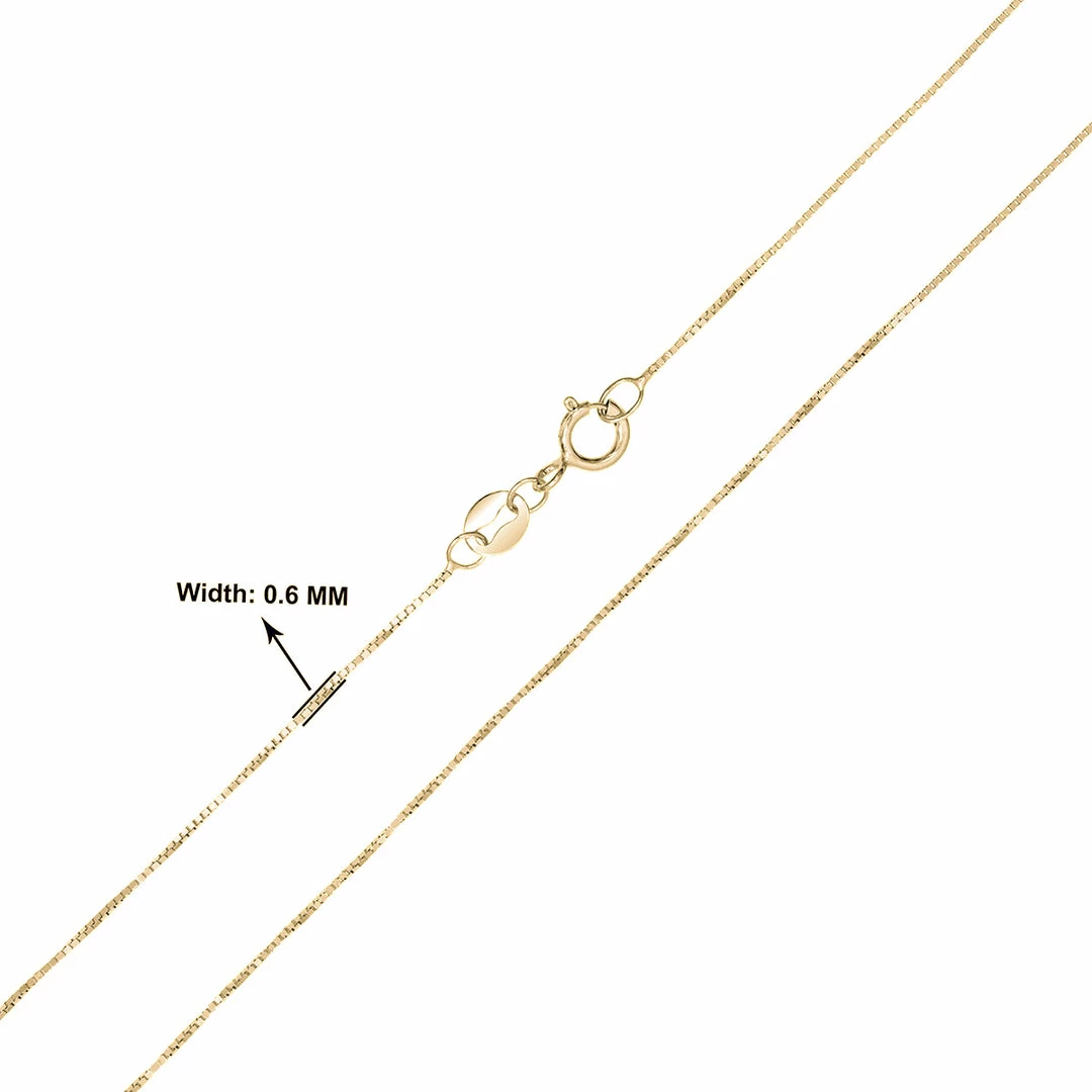 Deals π Monary 10K Yellow Gold 0.6mm Shiny Classic Box Chain with Spring Ring Clasp - 18 Inch for π© women 𧨠- Image 2