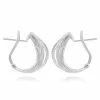 Coupon 🛒 Monary White Diamond Huggies Earrings Set in 14K White Gold for 👩 women ❤️