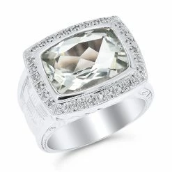 Best Pirce ⌛ Monary Green Amethyst & Diamond Fashion Ring for 👩 women 🛒