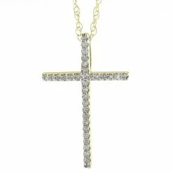 Best reviews of 👏 Monary Small Prong Cross Necklace (Yg) for 👩 women 🧨