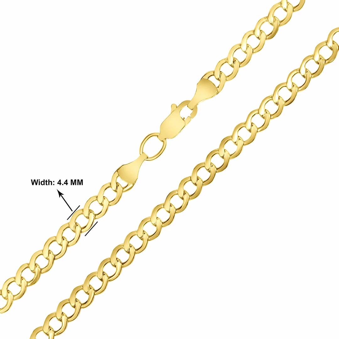 Discount 𧨠Monary 10K Yellow Gold 4.4mm Light Curb Chain with Lobster Clasp - 18 Inch for π© women π₯