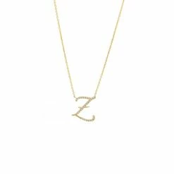 Cheapest 😀 Monary Diamond Script Initial Necklace (Yg/ 16+2") for 👩 women 😉