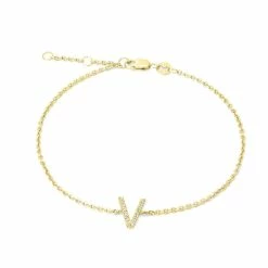 Flash Sale 🤩 Monary Silver/18k Yellow Dia "V" Bracelet "7+.5+.5" for 👩 women 🌟