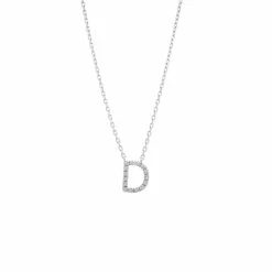 Wholesale 😍 Monary Silver Diamond Initial "D" Necklace for 👩 women 🥰