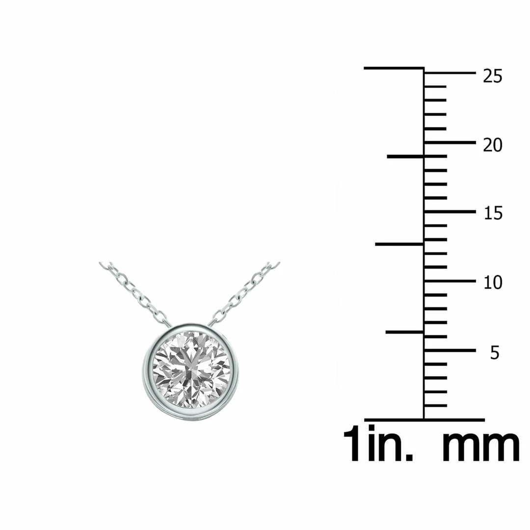 Top 10 🔥 Monary Lab Grown 3/4 Carat Round Solitaire Diamond Bezel Set Pendant in 14K White Gold (F-G Color, VVS1-VVS2 Clarity) for 👩 women ❤️ - Image 3