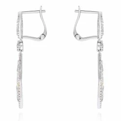 Buy 😉 Monary White Diamond Butterfly Fashion Earrings Set in 14K White Gold for 👩 women ❤️