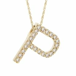 Best Pirce ✔️ Monary Diamond "P" (Yg/With Chain) Initial for 👩 women 👍