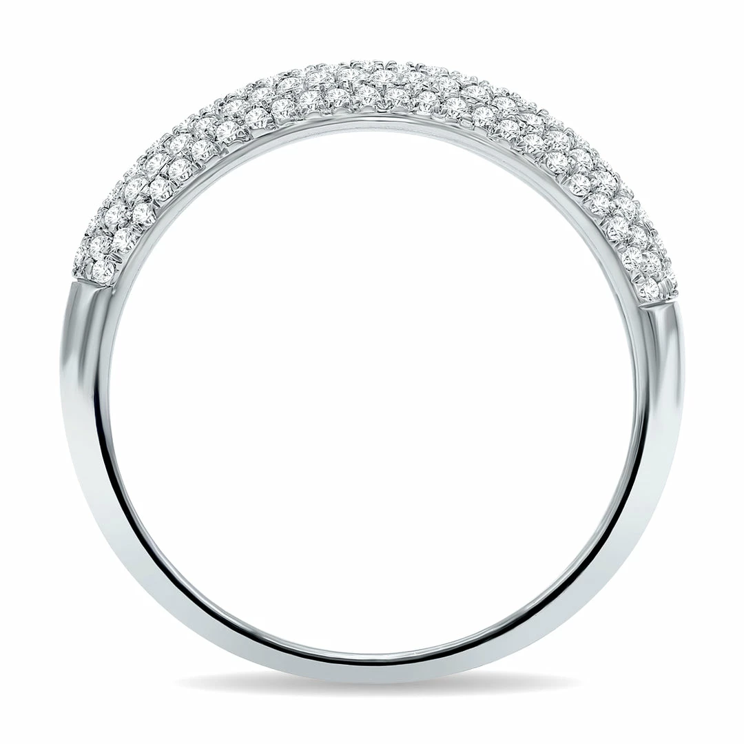 Outlet π Monary π© Women's 1/2 Carat TW Round Diamond Pave Set Wedding Anniversary Band in 10K White Gold βοΈ - Image 3