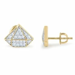Best reviews of 🛒 Monary 10K Yellow Gold Earrings with 0.21 ct. Diamonds for 👩 women 🎁