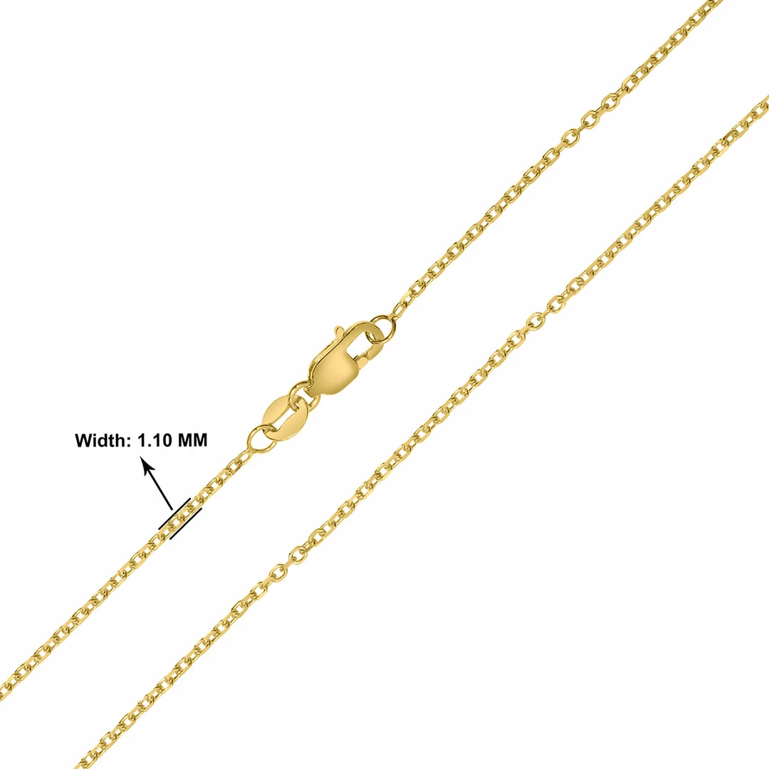 Hot Sale π Monary 14K Yellow Gold 1.4mm Diamond Cut Oval Cable Chain with Lobster Clasp - 18 Inch for π© women π₯° - Image 3