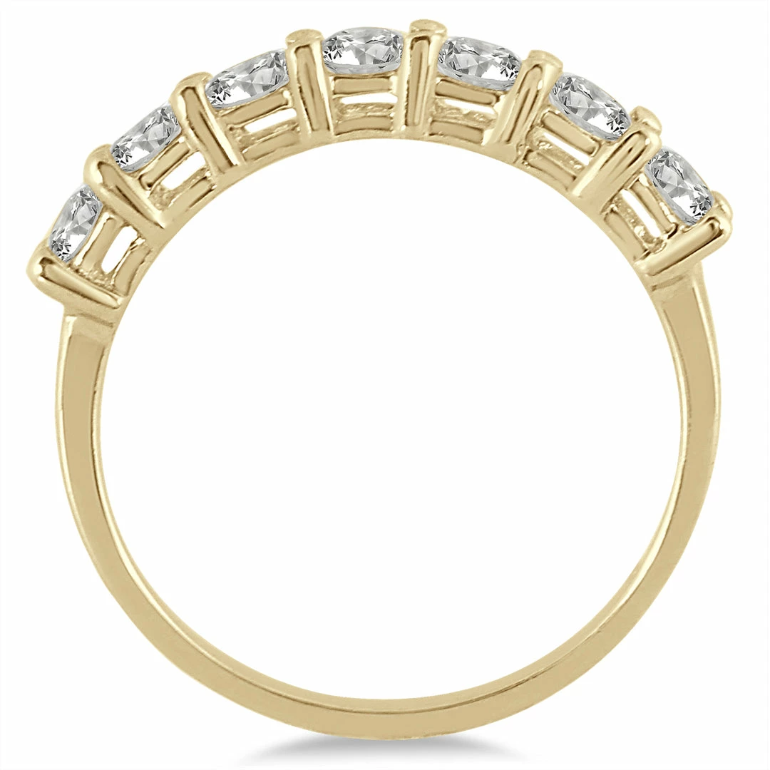 Discount π Monary 1 Carat TW Seven Stone Diamond Wedding Band in 14K Yellow Gold for π© women β - Image 2