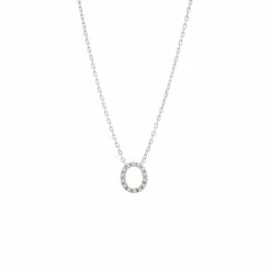 Budget 🤩 Monary Silver Diamond Initial "O" Necklace for 👩 women 🎁