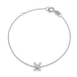 New 🥰 Monary Diamond Intiial"X" Bracelet (Wg/7"+1") for 👩 women 😀