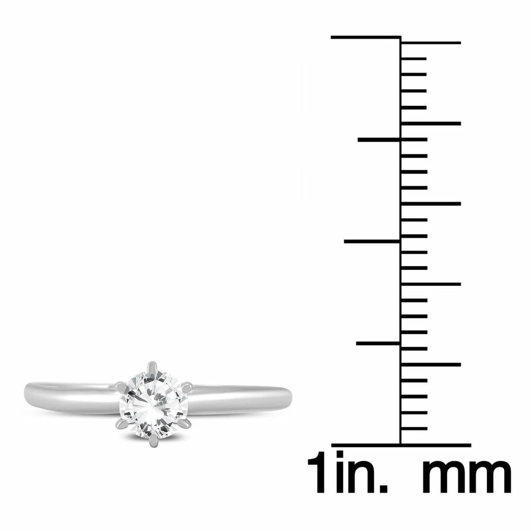 Discount π Monary Almost 1/2 Carat Round Diamond Solitaire Ring in 14K White Gold for π© women 𧨠- Image 4