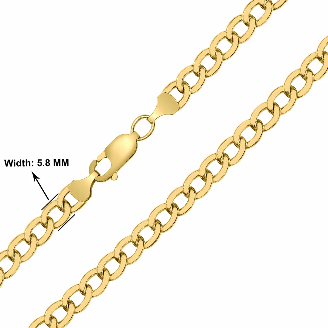 Best Sale β¨ Monary 14K Yellow Gold Filled 5.8MM Curb Link Chain with Lobster Clasp - 18 Inch for π© women π - Image 2