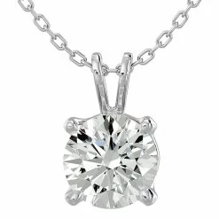 Top 10 😉 Monary 2 Carat Round Brilliant Moissanite Necklace in 14 Karat White Gold for 👩 women 🧨